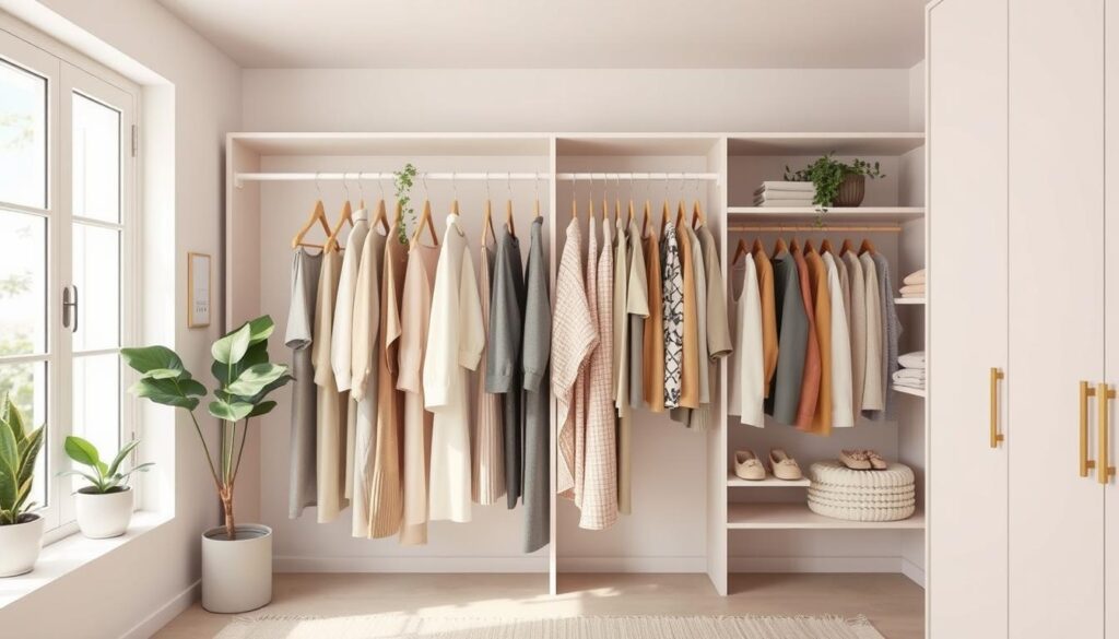 minimalist wardrobe organization