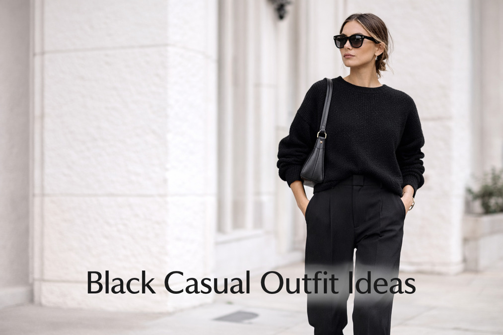 Black casual outfit ideas with minimalist chic everyday style
