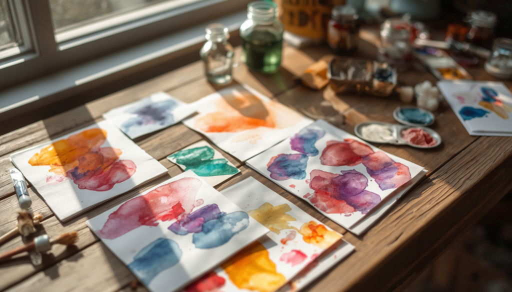 Artwork made with homemade watercolor paint from recycled markers