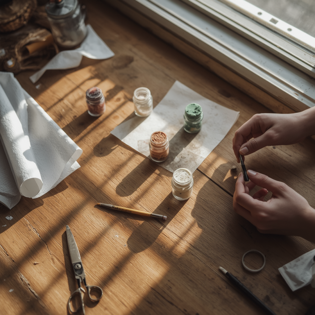 DIY supplies for turning old markers into homemade watercolor paint