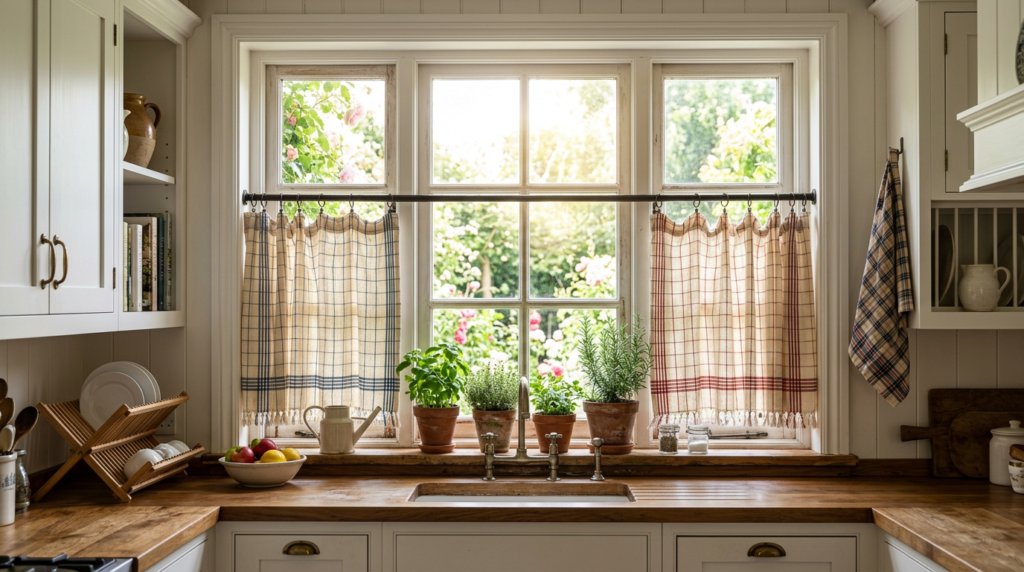 Stylish Dollar Tree Tea Towels No-Sew Cafe Curtains DIY ideas
